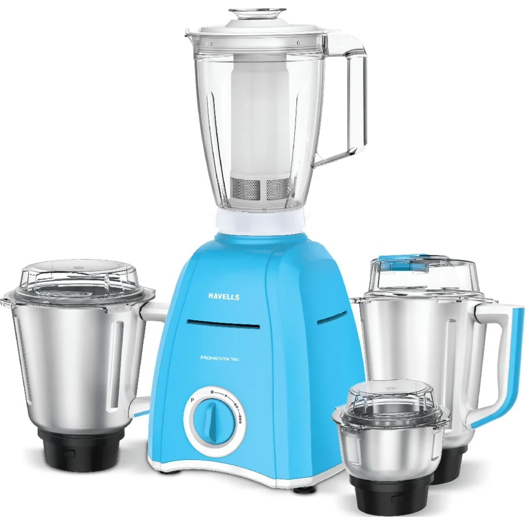 Havells GHFMGBZB075 Momenta NV 750W 4-Jar Mixer Grinder (Blue)